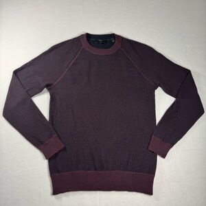 Vince Men’s S Cashmere Micro‑Stripe Raglan Crewneck Sweater